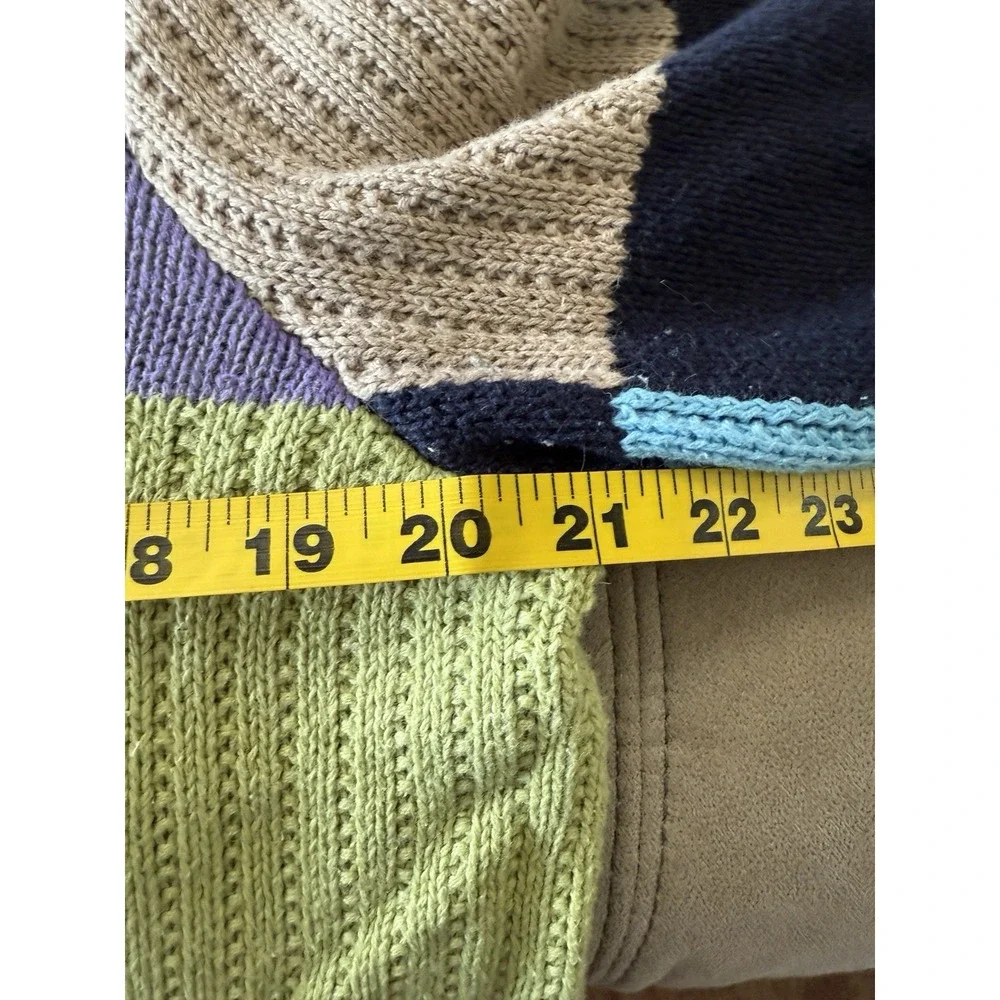 Vintage Christopher & Banks L Multicolor Patchwork Color‎ Block Cardigan Sweater